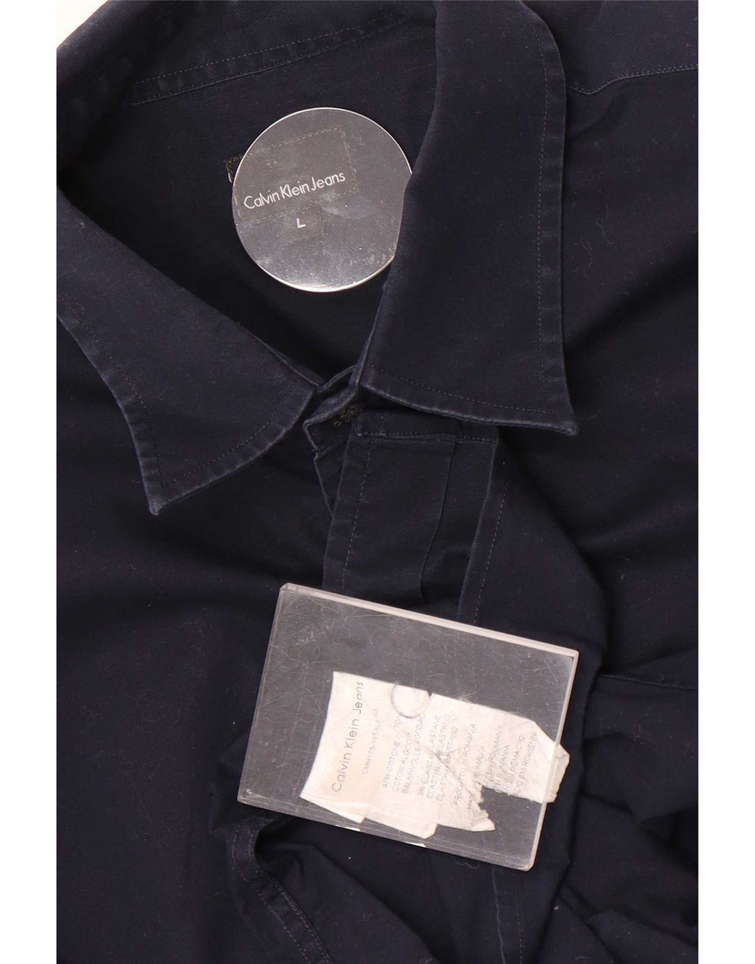 Calvin Klein Jeans Herren-Hemd, groß, marineblau, Baumwolle