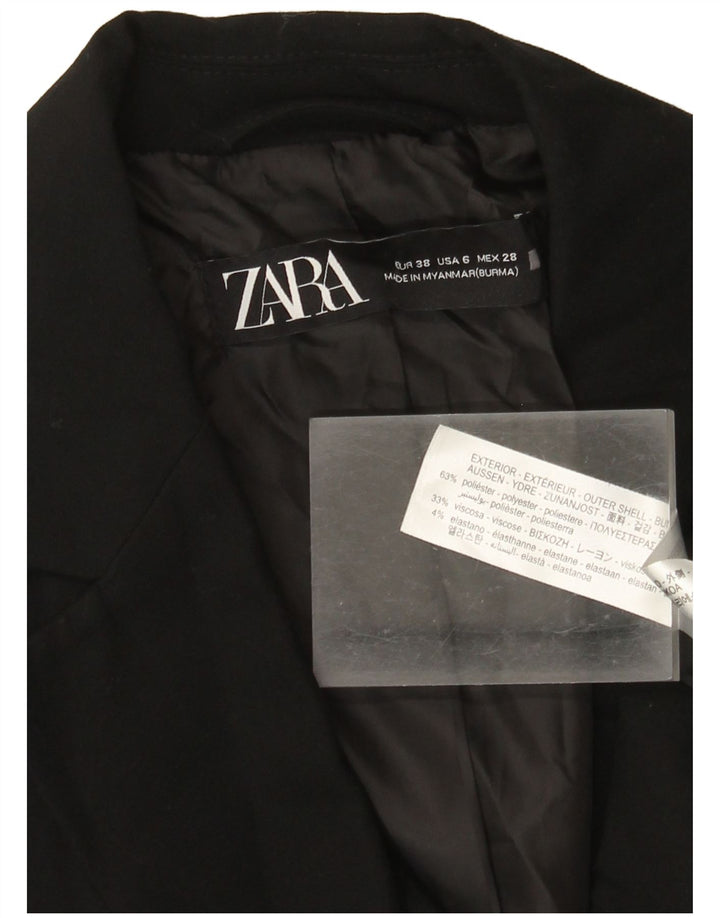 Zara Damen 1-Knopf-Blazerjacke EU 38 Small Schwarz Polyester