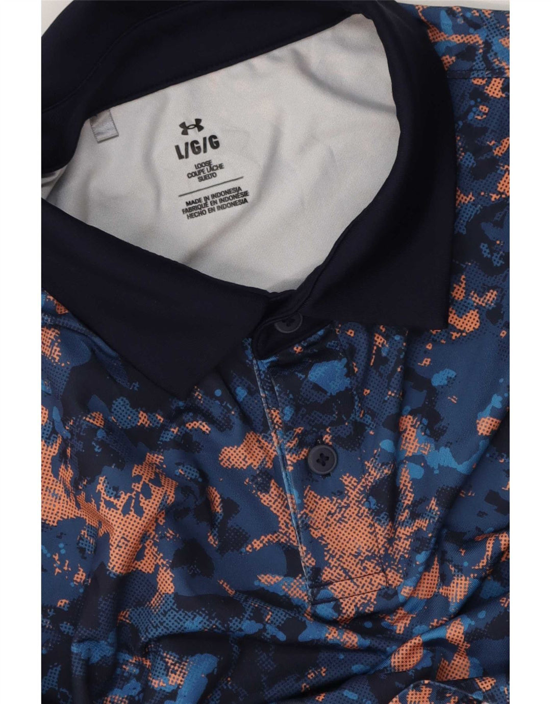 Under Armour Herren-Poloshirt, groß, marineblau, Batikfärbung