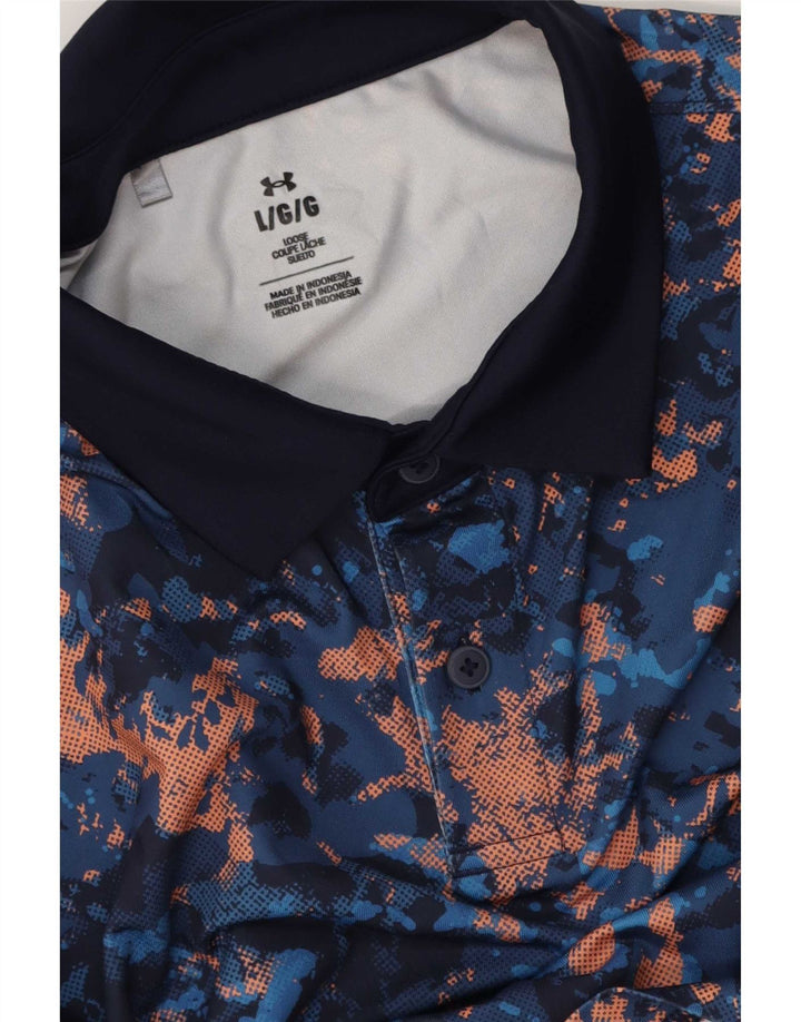 Under Armour Herren-Poloshirt, groß, marineblau, Batikfärbung
