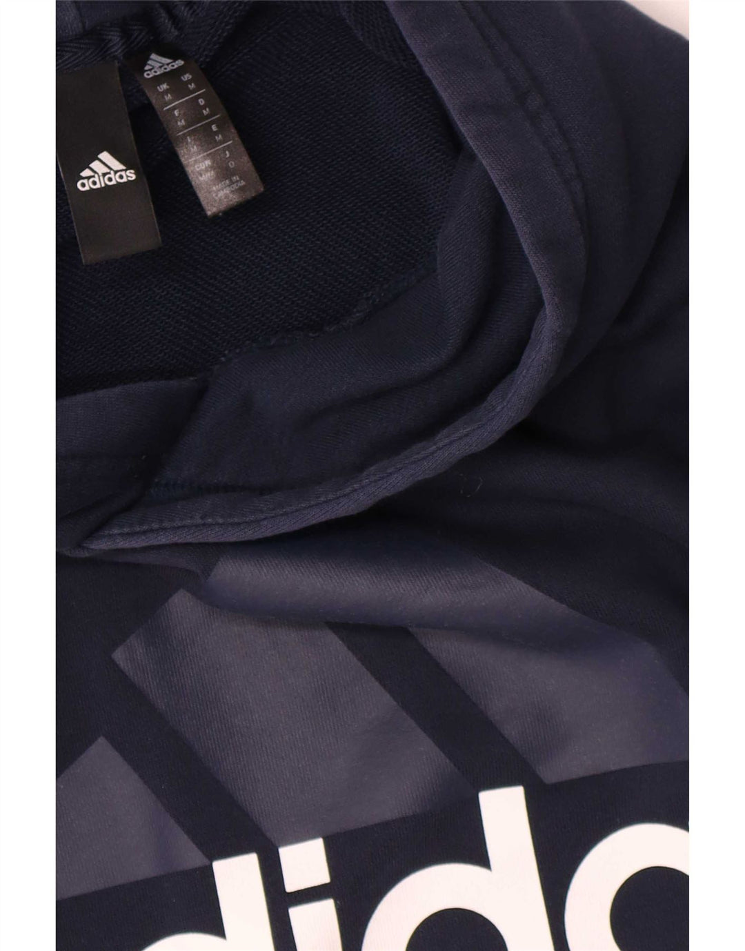 Adidas Herren Grafik-Hoodie-Pullover aus Baumwolle in mittlerem Marineblau