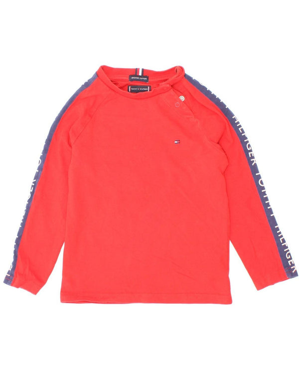 Tommy Hilfiger Baby-Jungen-Top mit Grafik, langärmlig, 18–24 Monate, Rot