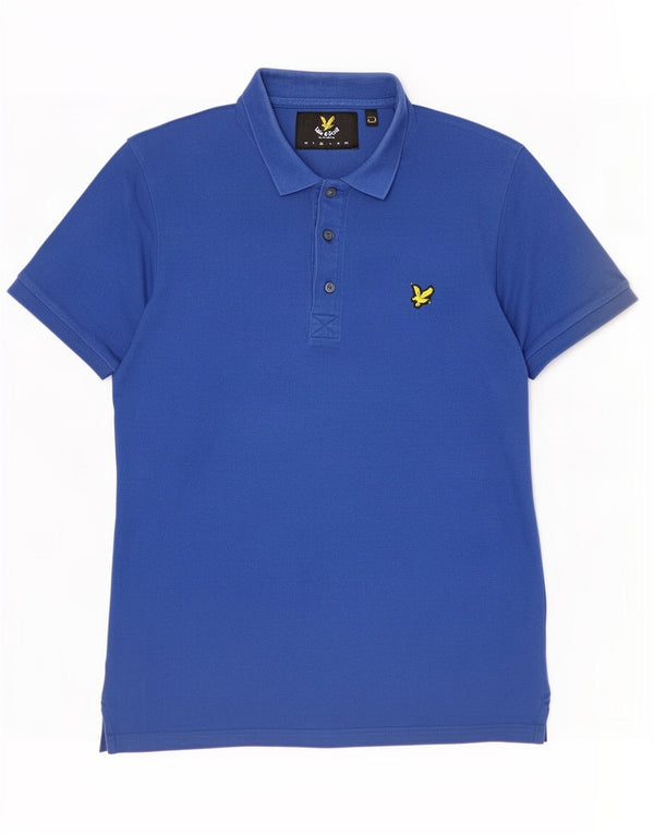 Lyle & Scott Herren-Poloshirt aus mittelblauer Baumwolle