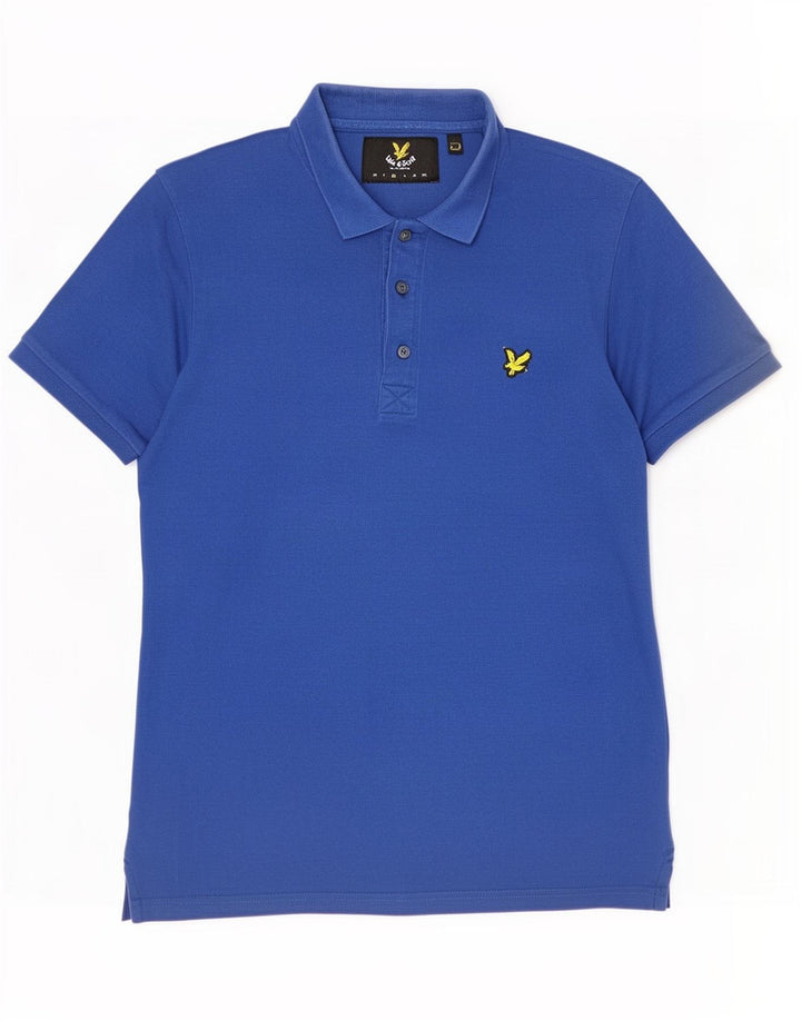 Lyle & Scott Herren-Poloshirt aus mittelblauer Baumwolle