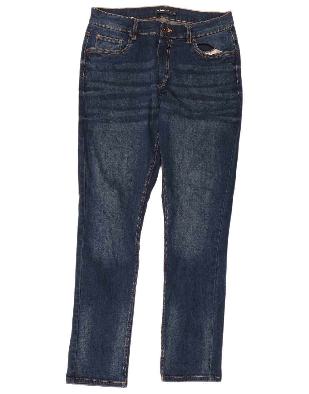 Farah Herren Straight Jeans W30 L32 Marineblaue Baumwolle