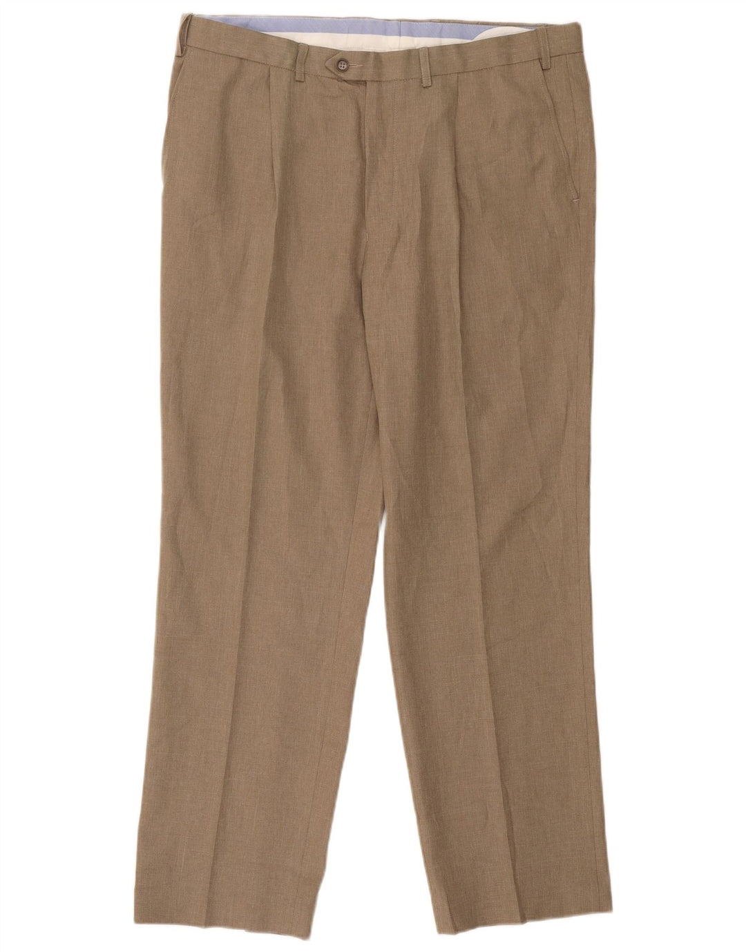 Marks & Spencer Herren-Anzughose in normaler Passform, W38, L31, Beige, Polyester