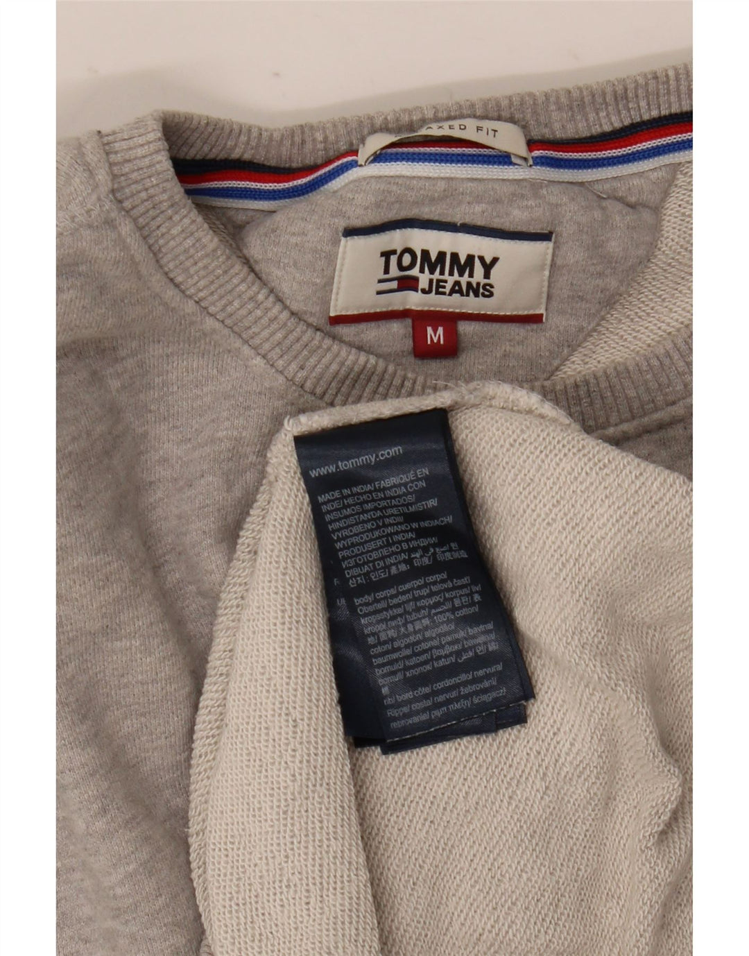 Tommy Hilfiger Herren-Sweatshirt mit entspannter Passform, mittelgraue Baumwolle