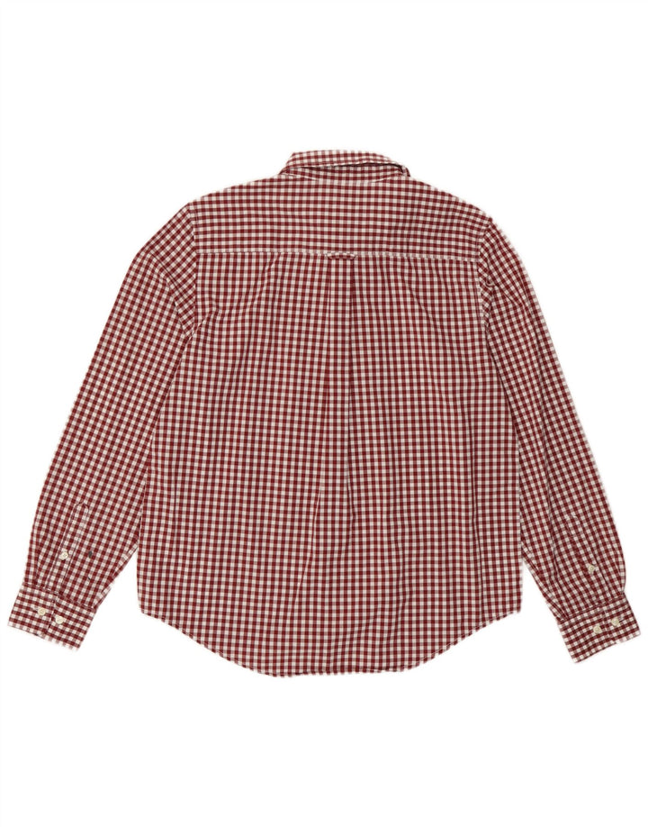 Gant Damenhemd UK 10 Small Burgundy Gingham Cotton