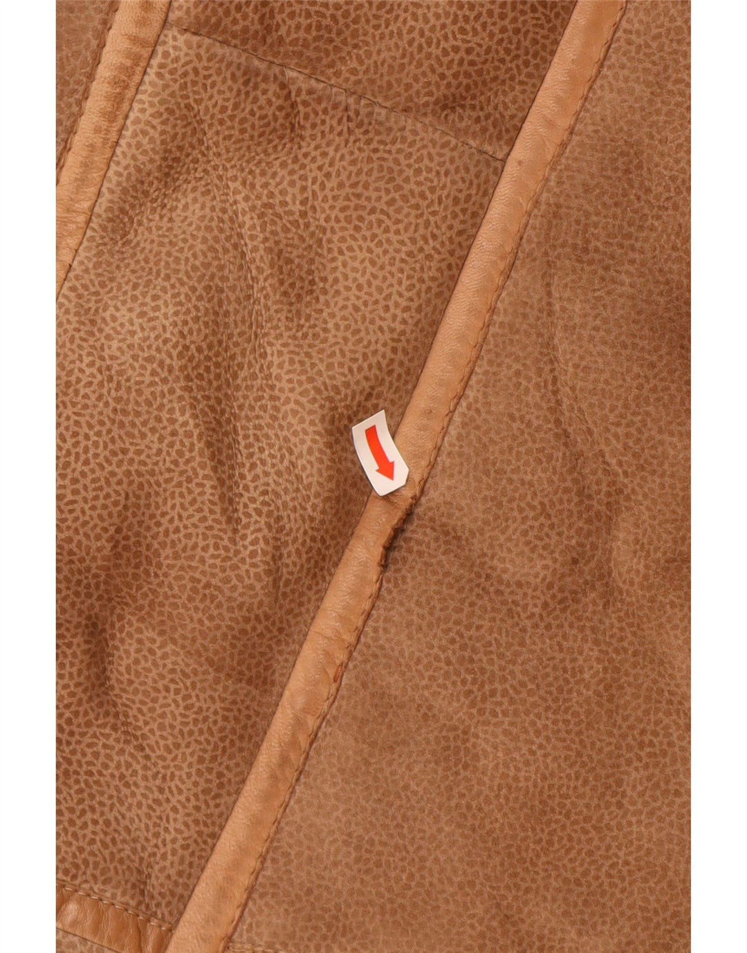 VINTAGE Damen Lammfellmantel UK 16 Großer brauner Tierdruck