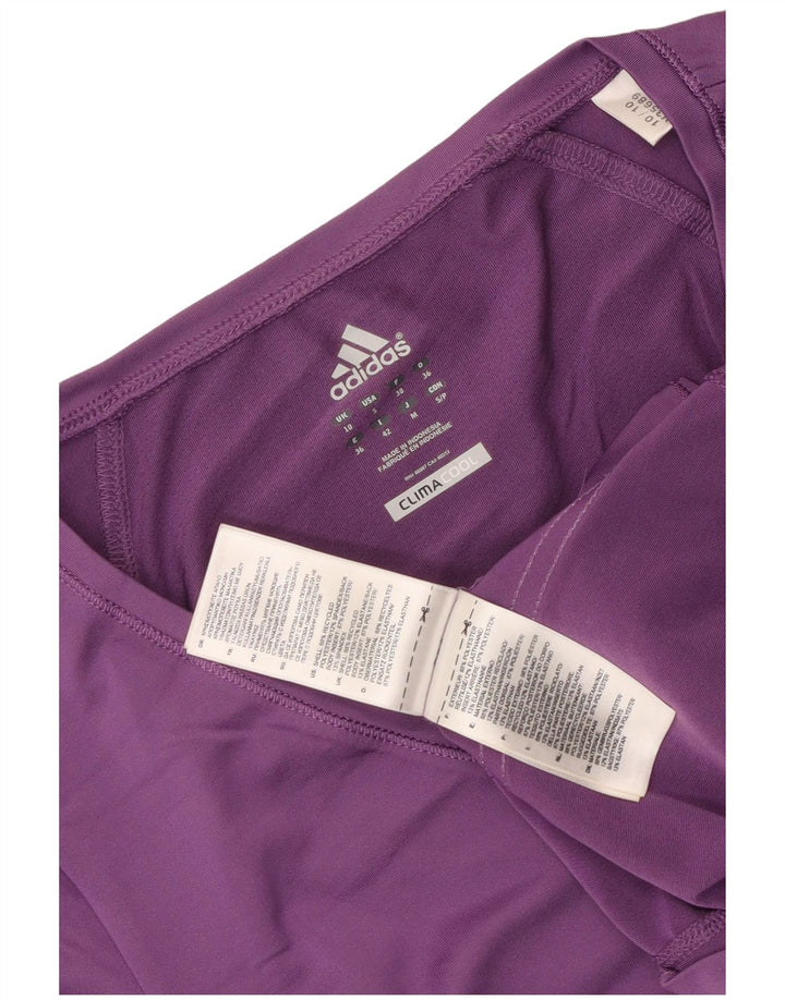 Adidas Damen Climacool T-Shirt Top UK 10 Small Lila Polyester