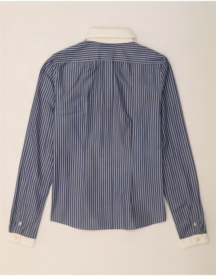 Dolce & Gabbana Damen Hemdbluse IT 42 Mittelblauer Nadelstreifen