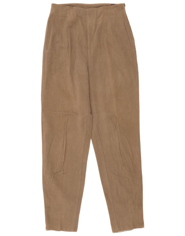 Vintage Damen High Waist Freizeithose IT 44 Medium W28 L30 Beige