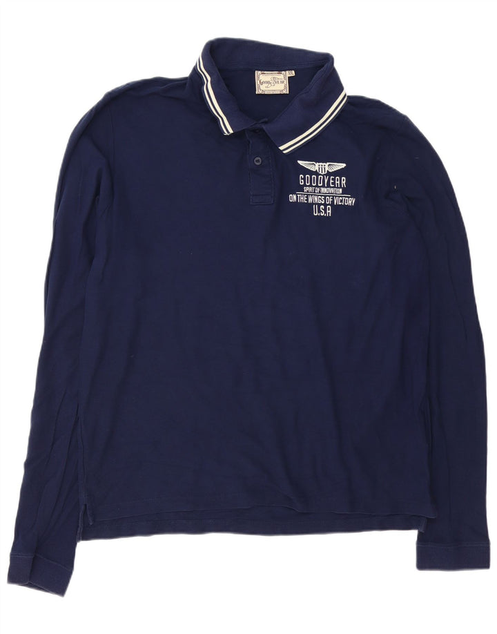 GOOD YEAR Herren Langarm-Poloshirt 2XL Marineblau