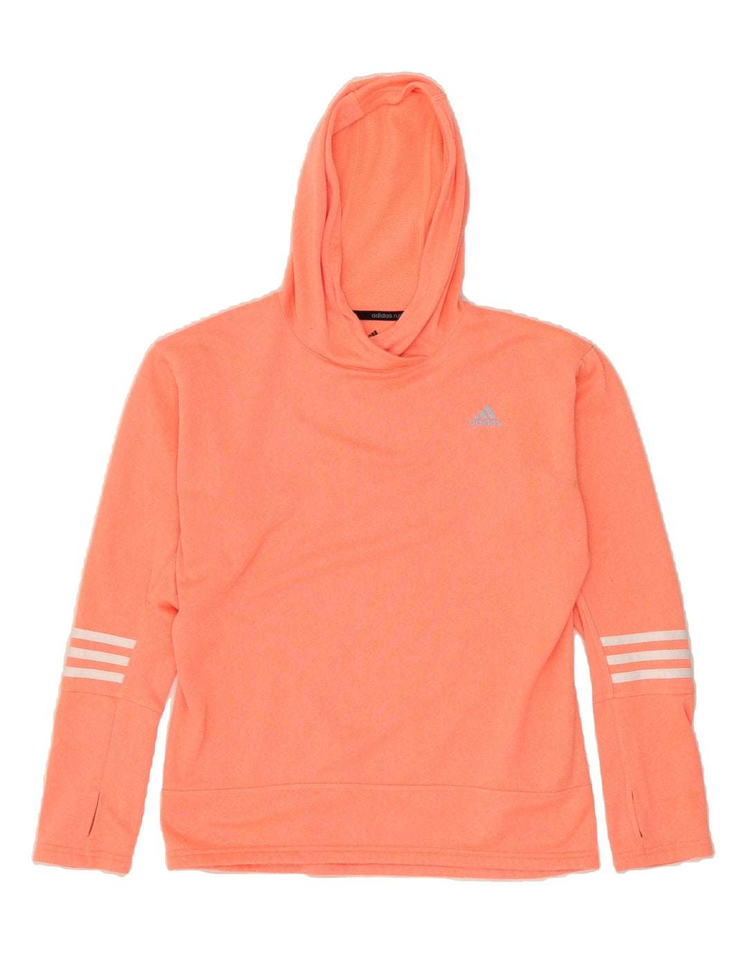 ADIDAS Womens Hoodie Jumper UK 12/14 Medium Orange Polyester Vintage Adidas and Second-Hand Adidas from Messina Hembry 