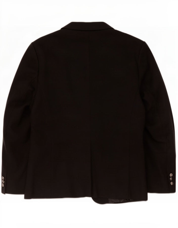 Marks & Spencer Damen 1-Knopf-Blazerjacke, UK 20 2XL, schwarze Baumwolle