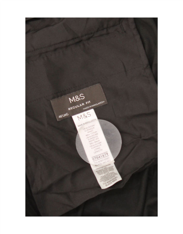Marks & Spencer Herren-Anzughose mit normaler Passform, W46, L33, schwarzes Polyester