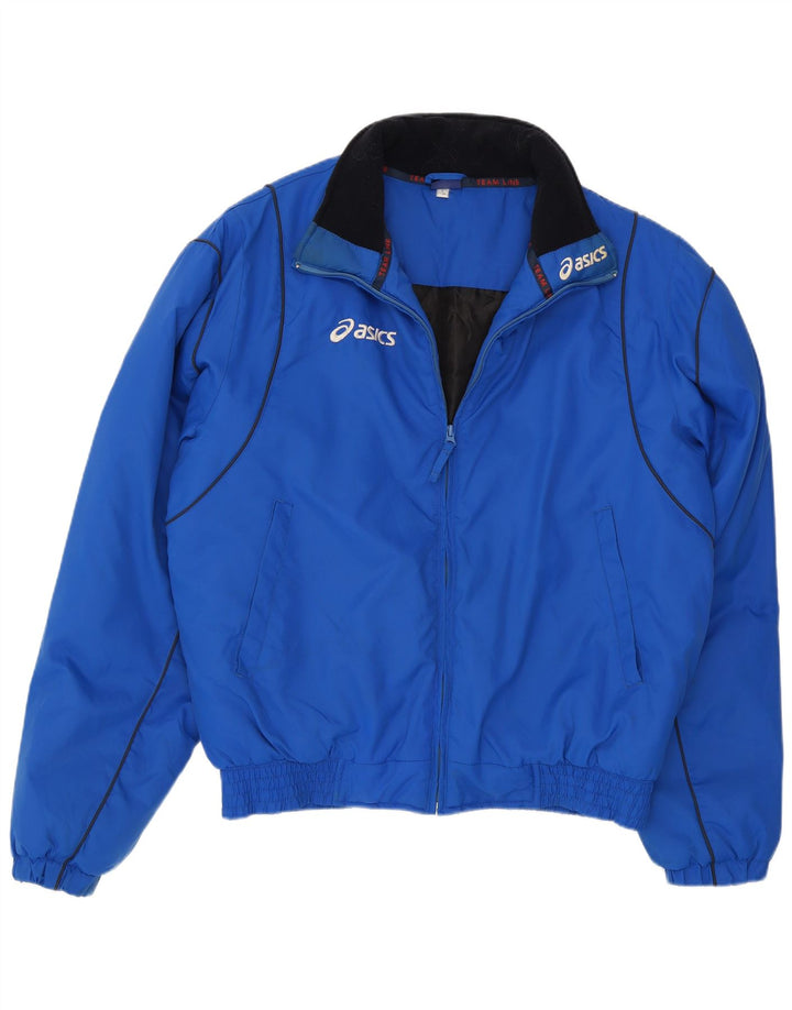 Asics Herren-Trainingsanzug-Top-Jacke, großes blaues Nylon
