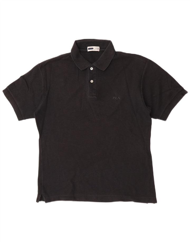 Fila Herren Poloshirt IT 46 Small Schwarz Baumwolle