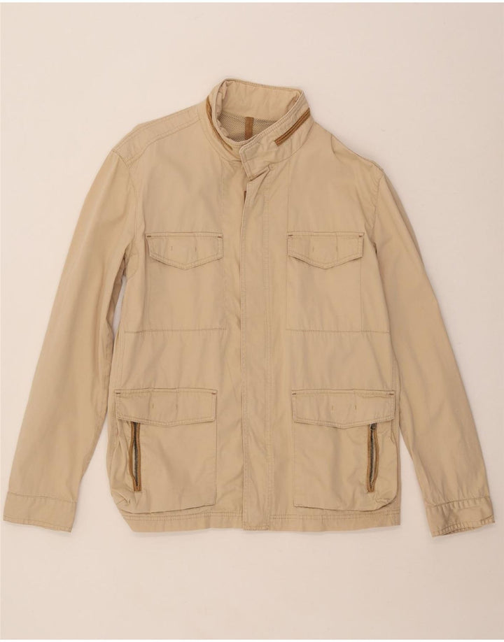 MASSIMO DUTTI Herren Utility-Jacke UK 42 XL Beige Baumwolle