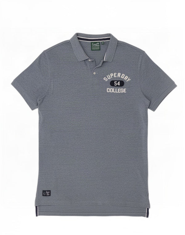 Superdry Herren-Poloshirt mit Grafik, groß, aus blauer Baumwolle