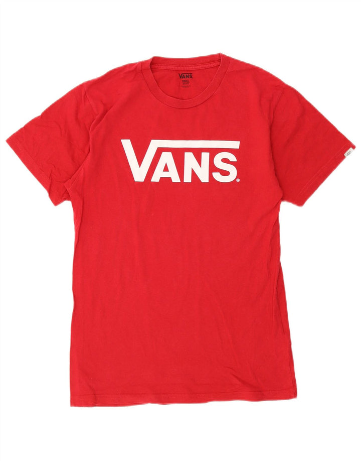 Vans Herren-T-Shirt mit Grafik, Größe S, Rot, Baumwolle