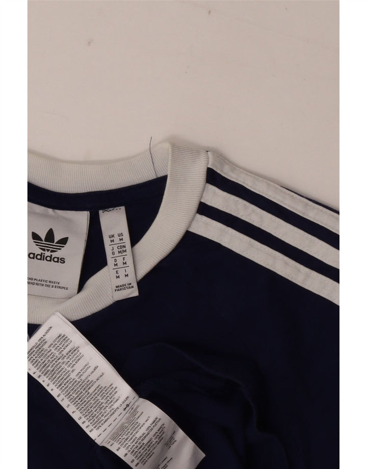 Adidas Herren T-Shirt Top Medium Marineblau Colourblock Baumwolle