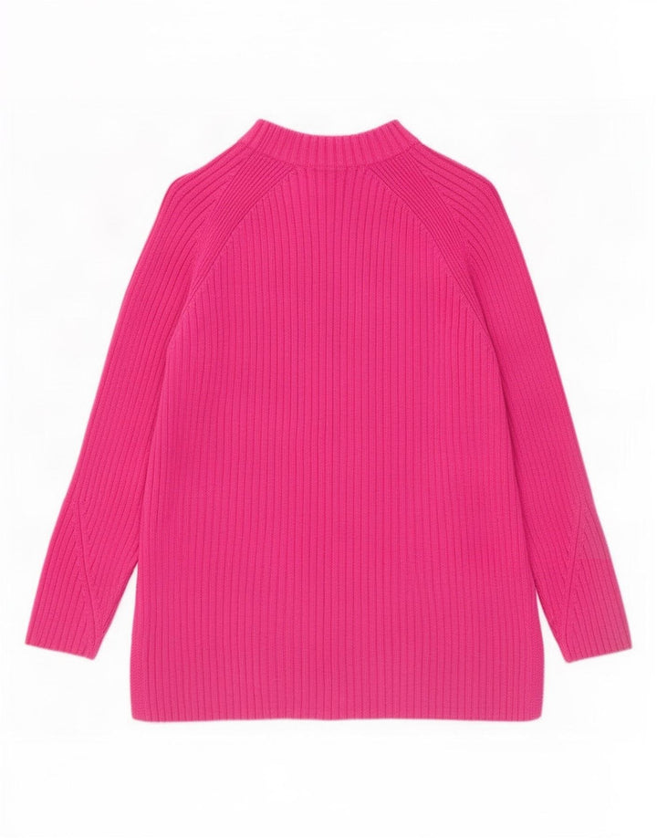 Marks & Spencer Damen Rollkragenpullover aus Baumwolle, Gr. 14, mittelrosa