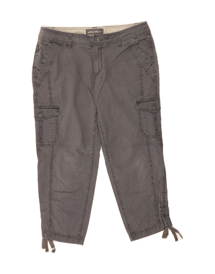 EDDIE BAUER Womens Capri Cargo Trousers US 6 Medium W30 L23 Grey Cotton Vintage Eddie Bauer and Second-Hand Eddie Bauer from Messina Hembry 