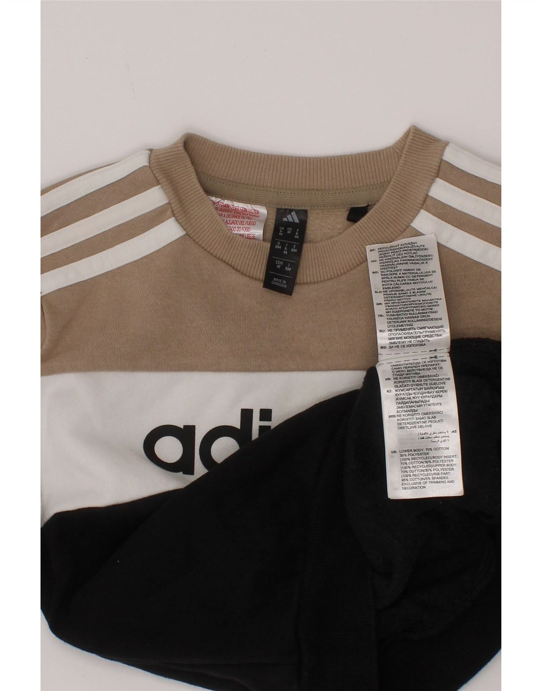 Adidas Sweatshirt mit Grafik für Jungen, 3–4 Jahre, mehrfarbig, Farbblock
