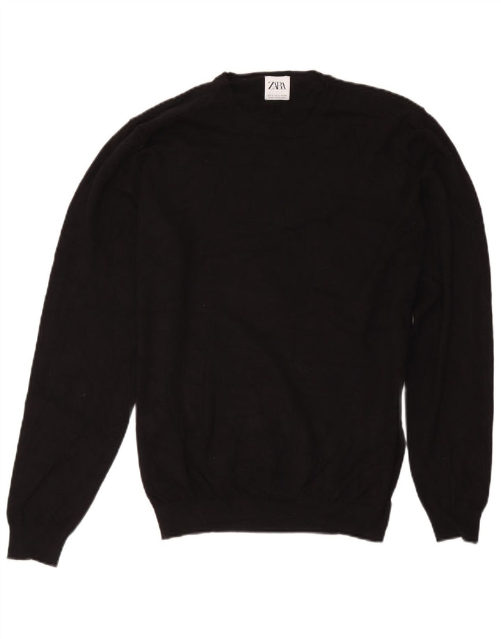 Zara Damen-Pullover mit Rundhalsausschnitt, Gr. 14, Schwarz