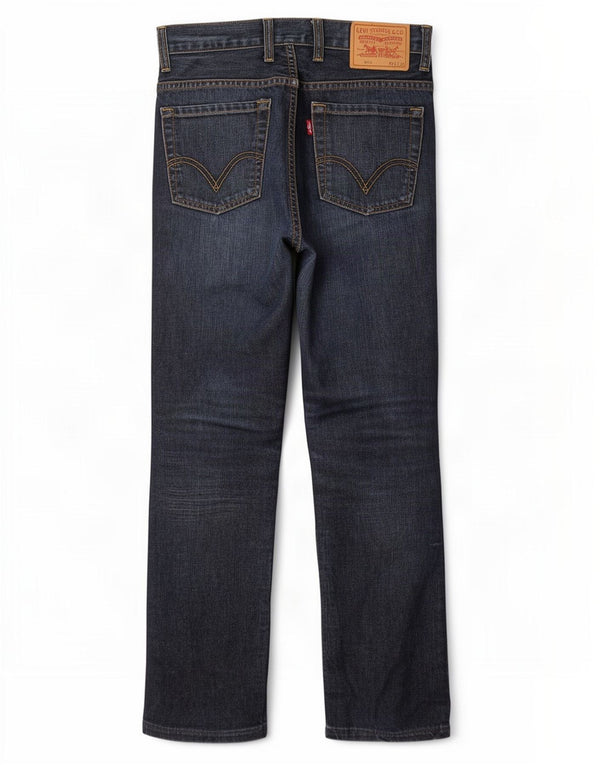 Levi's Damen 610 Straight Jeans W32 L28 Marineblaue Baumwolle