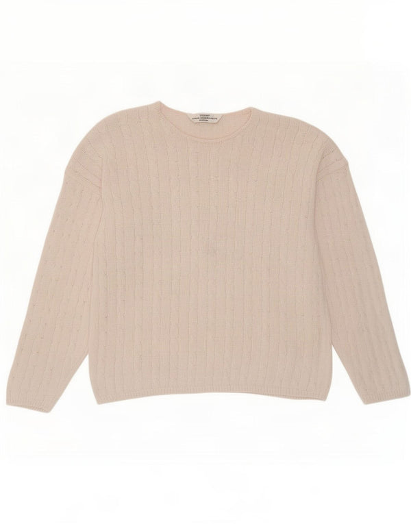 Marks & Spencer Damen-Pullover mit U-Boot-Ausschnitt, UK-Gr. 16, Größe L, Rosa, Baumwolle