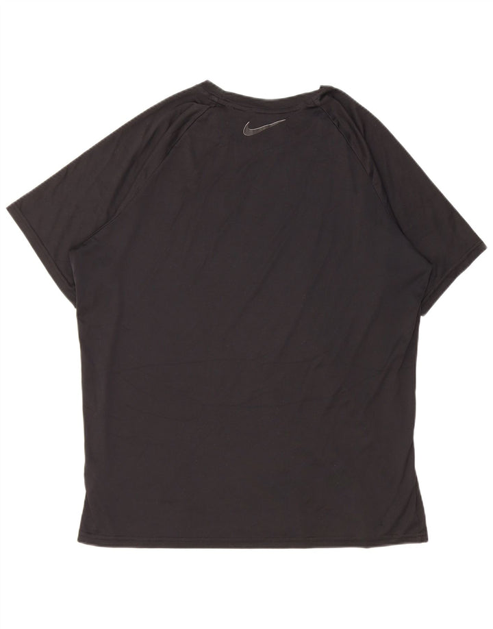 Nike Herren Dri Fit Graphic T-Shirt Top Mittelschwarzes Polyester