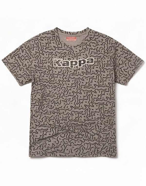 Kappa Womens Graphic T-Shirt Top UK 12 Mittelgraue Baumwolle