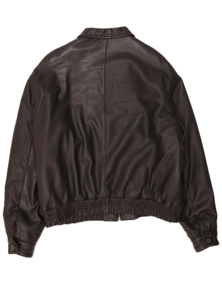 Vintage Mens Leather Jacket IT 56 3XL Black