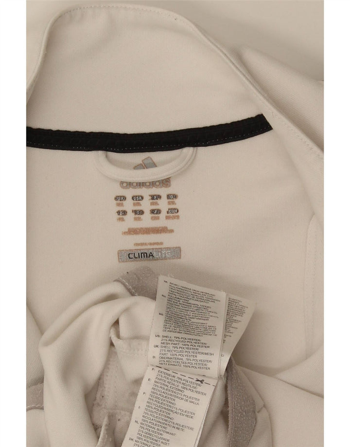 Adidas Herren Climalite Trainingsanzug Top Jacke XL Weiß Polyester