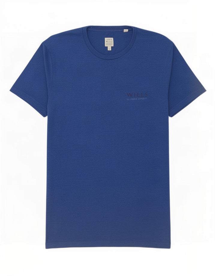Jack Wills Herren-T-Shirt mit Grafik, mittelblaue Baumwolle