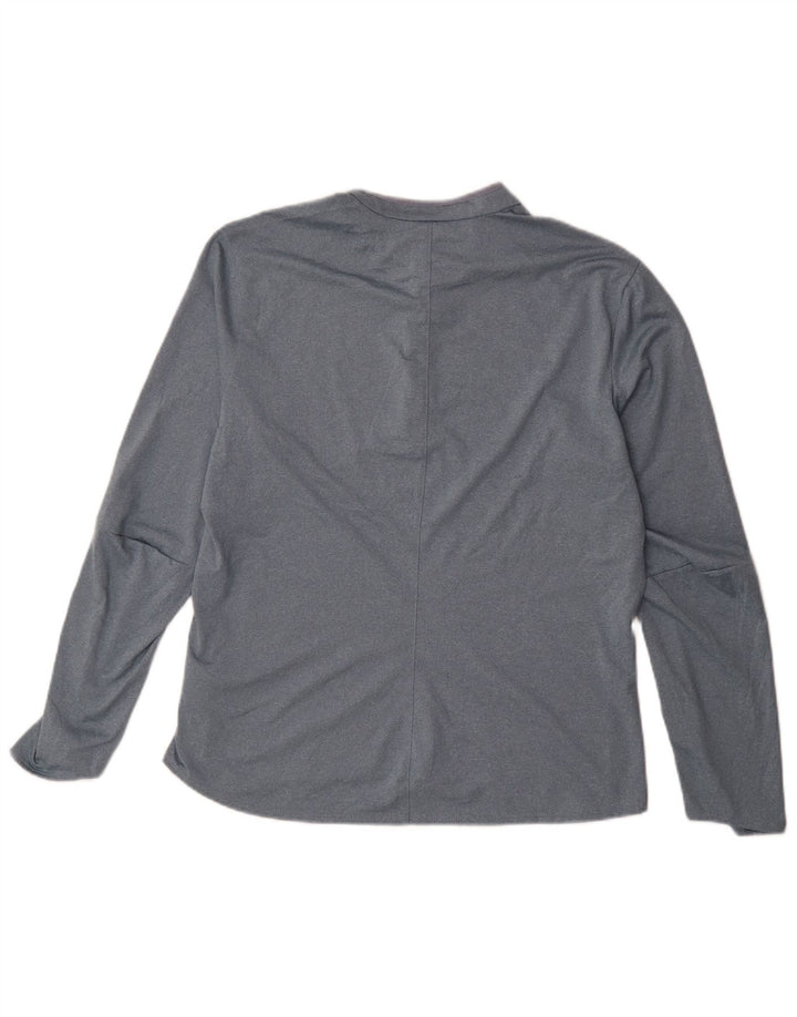Adidas Damen Climalite Zip Neck Pullover Trainingsanzug Top UK 20/22 XL Grau
