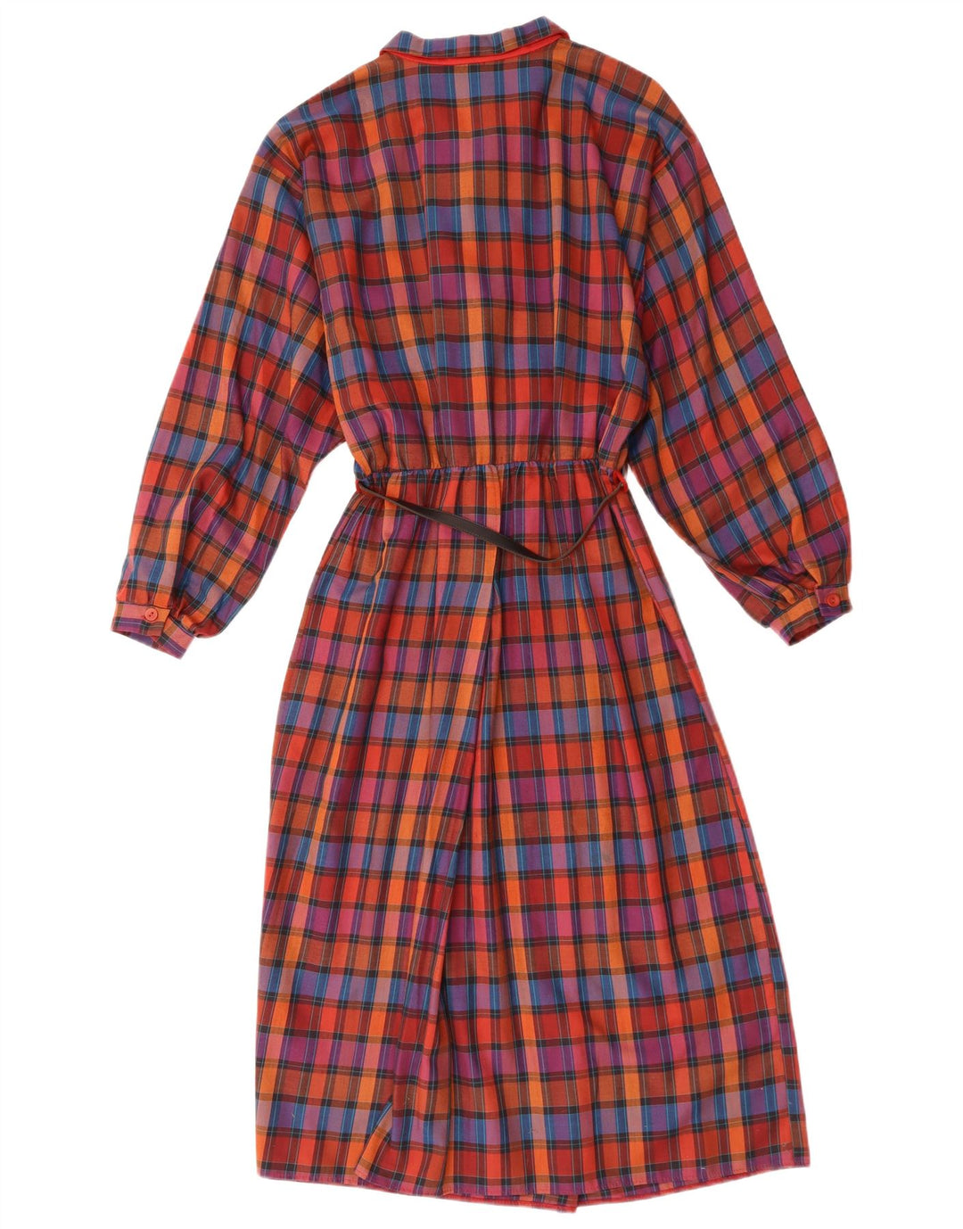 ST. BERNARD Damen-Maxikleid mit langen Ärmeln, UK 10, klein, rot kariert, Baumwolle