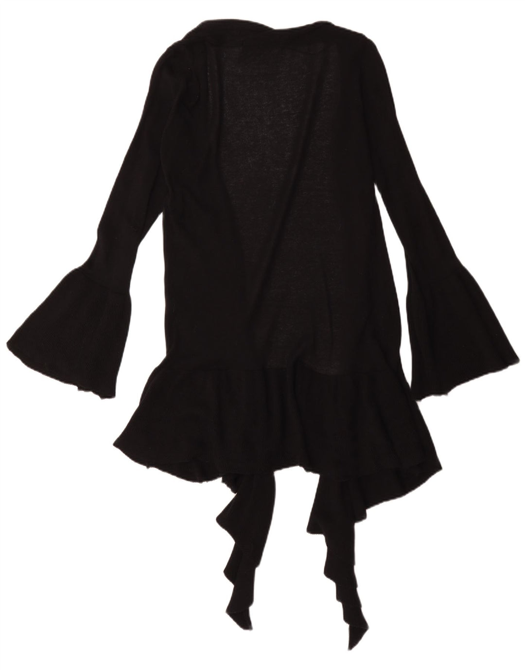 Zara Damen Longline Open Cardigan Pullover UK 12 Mittelschwarze Baumwolle
