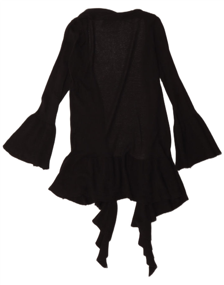 Zara Damen Longline Open Cardigan Pullover UK 12 Mittelschwarze Baumwolle