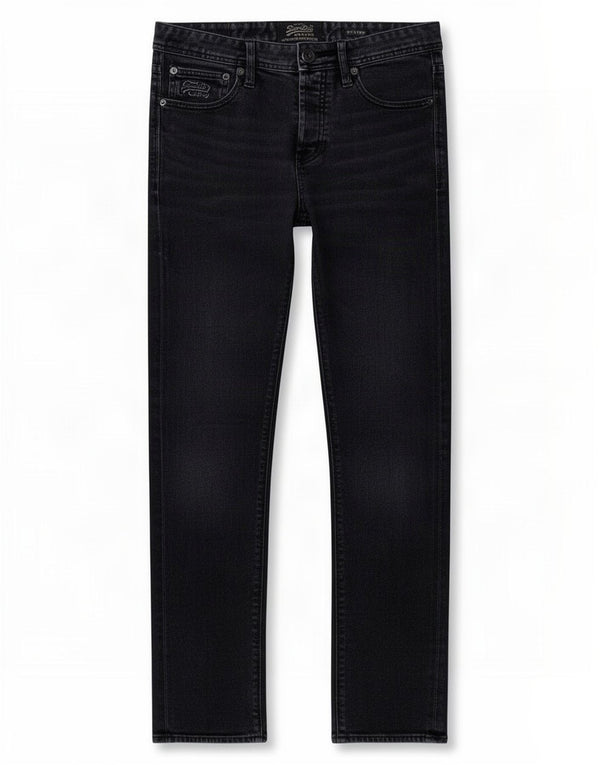 Superdry Herren Distressed Slim Fit Jeans W32 L32 Schwarz Baumwolle