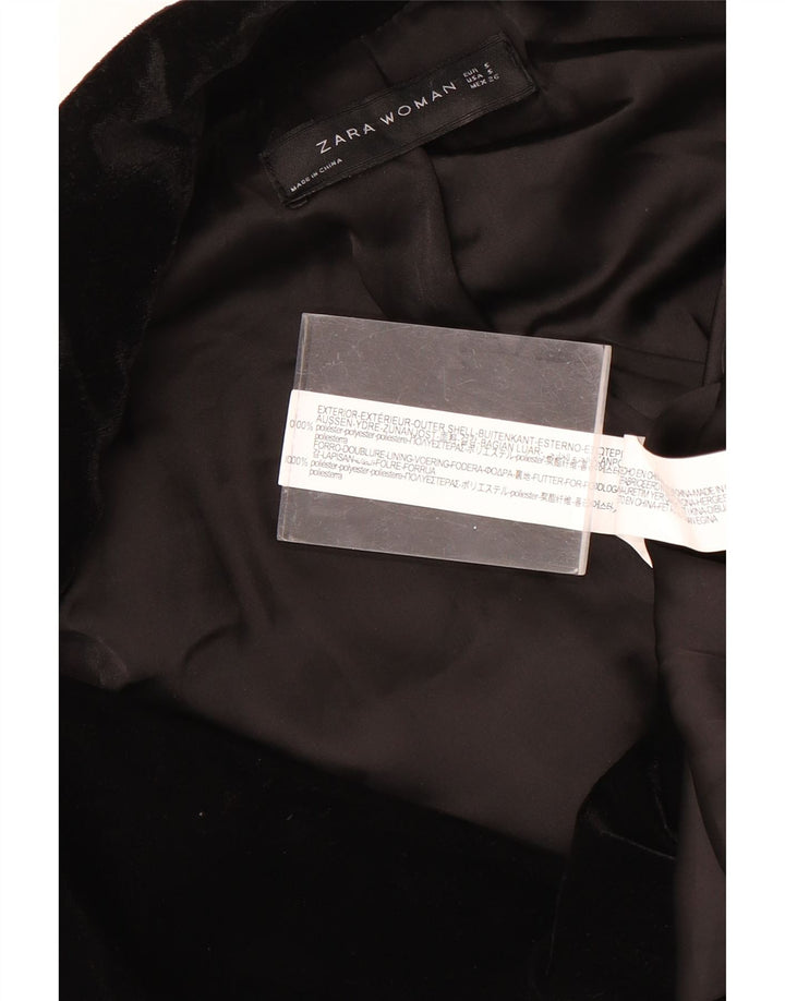 Zweireihiger Velours-Blazer von Zara für Damen, Gr. 10, Größe S, Schwarz