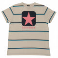 CONVERSE Womens Graphic T-Shirt Top UK 10 Small Off White Striped