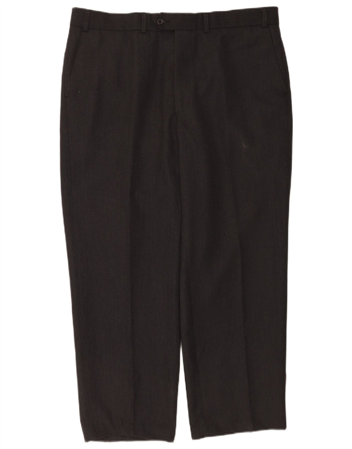 Gerade Herren-Anzughose von Marks & Spencer, W40, L28, grau, Polyester