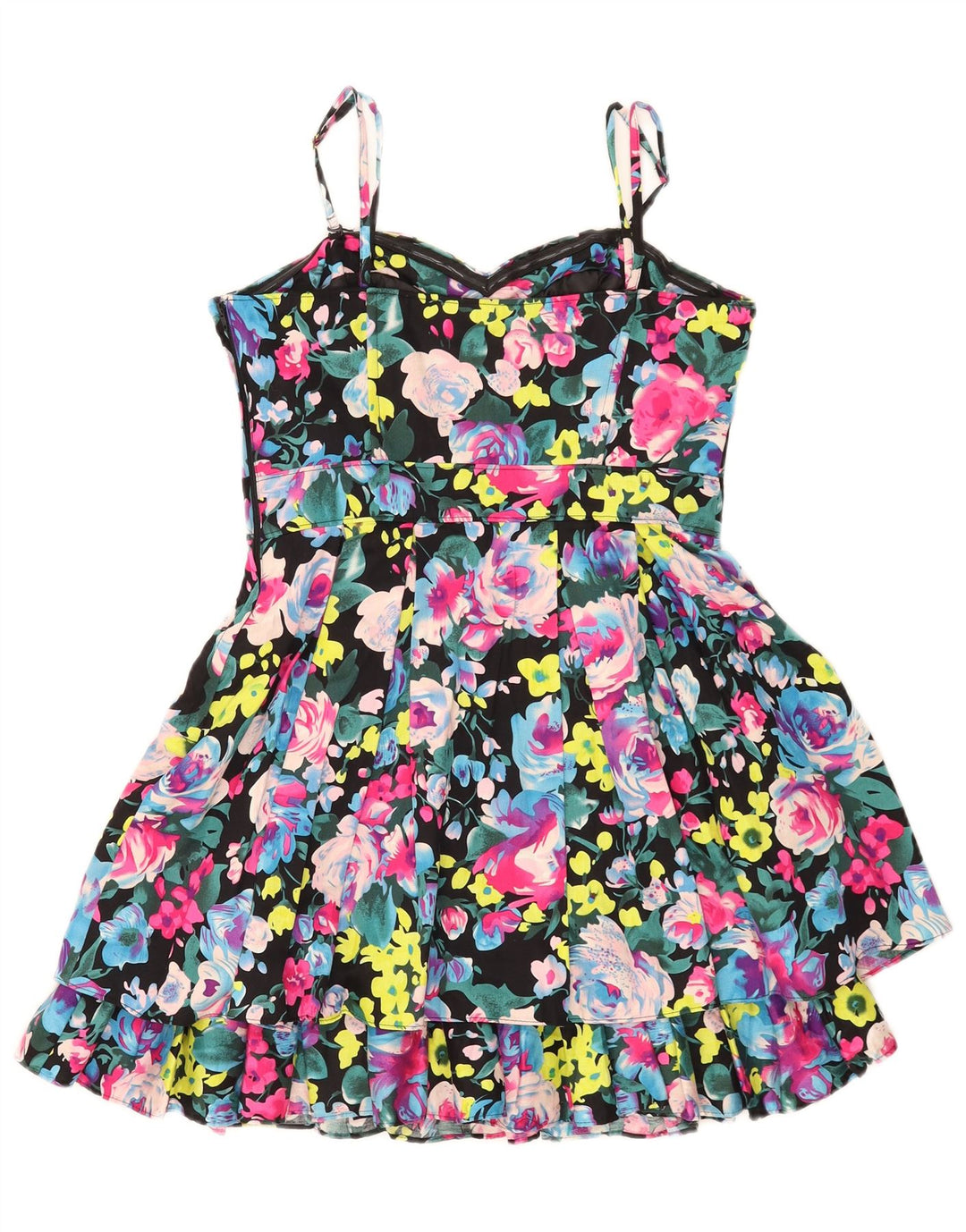 Divided Damen-Unterkleid, UK-Größe 38, Größe S, mehrfarbig, geblümt, Baumwolle
