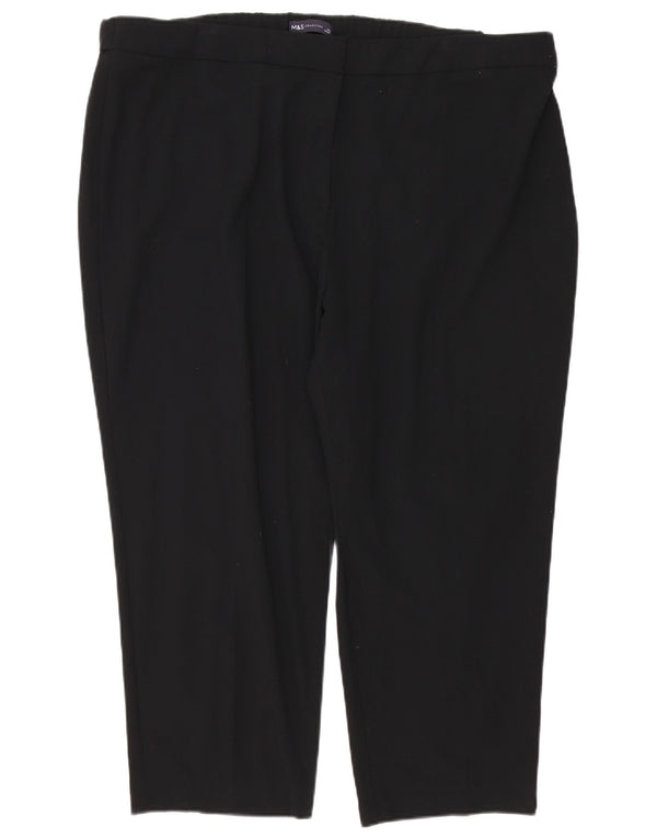 Marks & Spencer Damen-Caprihose mit hoher Taille, UK 24, 4XL, W48, L25, Schwarz