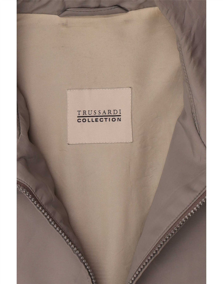 Trussardi Herren Bomberjacke IT 52 XL Grau Polyester Classic