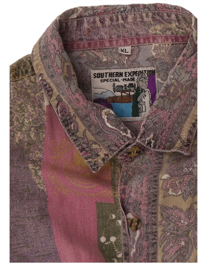 Southern Herren Kurzarmhemd XL Mehrfarbig Patchwork