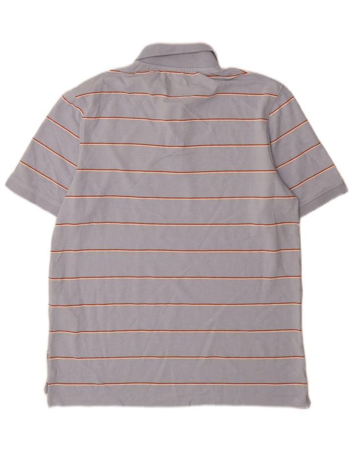 Jack & Jones Herren-Poloshirt aus mittelblauer, gestreifter Baumwolle